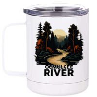 Ocmulgee River Retro Minimalist River Ocmulgee 12 oz Stainless Steel Tumbler Cup