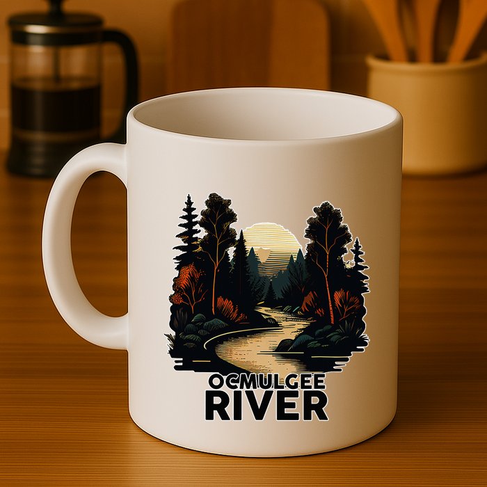 Ocmulgee River Retro Minimalist River Ocmulgee Mug