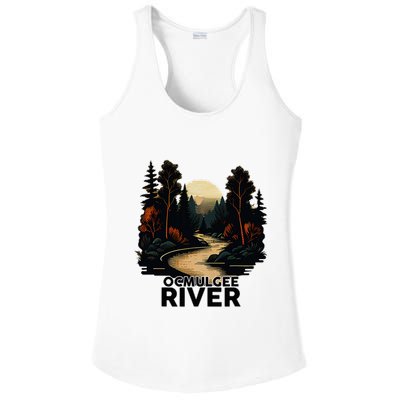 Ocmulgee River Retro Minimalist River Ocmulgee Ladies PosiCharge Competitor Racerback Tank