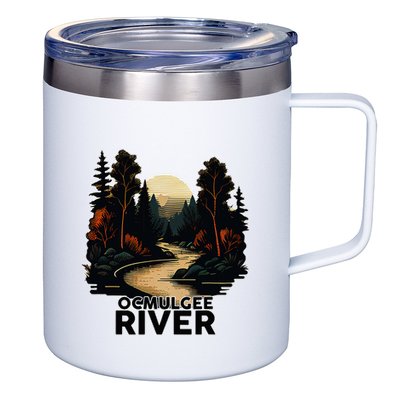 Ocmulgee River Retro Minimalist River Ocmulgee 12oz Stainless Steel Coffee Mug