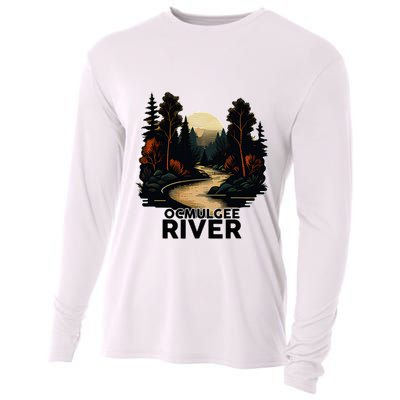 Ocmulgee River Retro Minimalist River Ocmulgee Cooling Performance Long Sleeve Crew