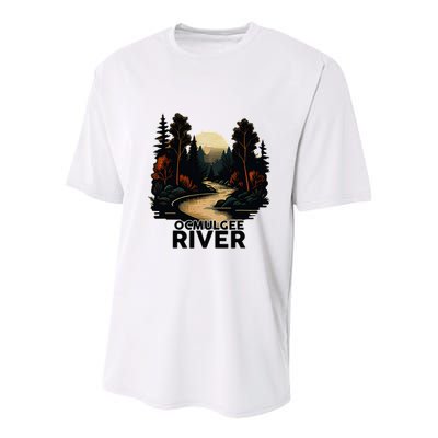 Ocmulgee River Retro Minimalist River Ocmulgee Youth Performance Sprint T-Shirt