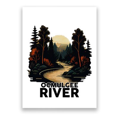 Ocmulgee River Retro Minimalist River Ocmulgee Poster