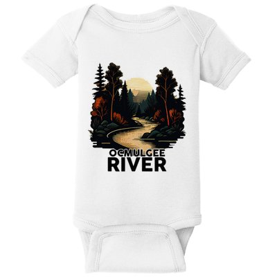 Ocmulgee River Retro Minimalist River Ocmulgee Baby Bodysuit
