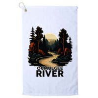 Ocmulgee River Retro Minimalist River Ocmulgee Golf Towel
