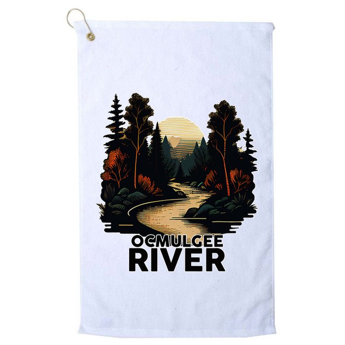 Ocmulgee River Retro Minimalist River Ocmulgee Golf Towel