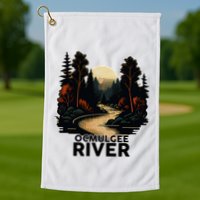Ocmulgee River Retro Minimalist River Ocmulgee Golf Towel