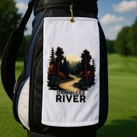 Ocmulgee River Retro Minimalist River Ocmulgee Golf Towel