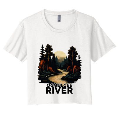 Ocmulgee River Retro Minimalist River Ocmulgee Crop Top