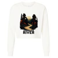Ocmulgee River Retro Minimalist River Ocmulgee Cropped Pullover Crew