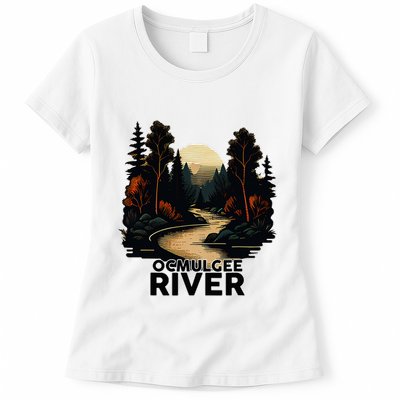 Ocmulgee River Retro Minimalist River Ocmulgee Womens T-Shirt