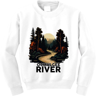 Ocmulgee River Retro Minimalist River Ocmulgee Kids Sweatshirt