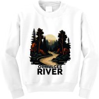 Ocmulgee River Retro Minimalist River Ocmulgee Kids Sweatshirt