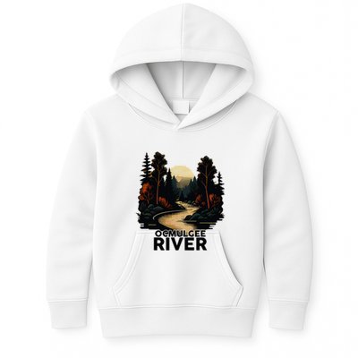 Ocmulgee River Retro Minimalist River Ocmulgee Kids Hoodie