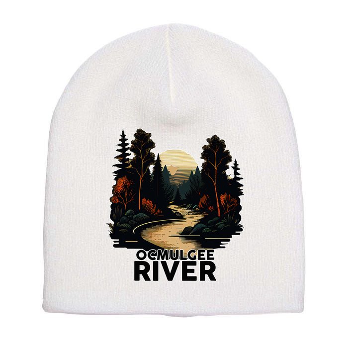 Ocmulgee River Retro Minimalist River Ocmulgee Short Acrylic Beanie