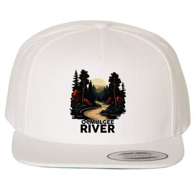 Ocmulgee River Retro Minimalist River Ocmulgee Wool Snapback Cap