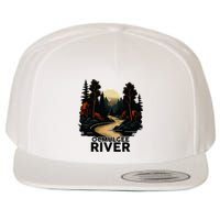 Ocmulgee River Retro Minimalist River Ocmulgee Wool Snapback Cap