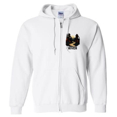 Ocmulgee River Retro Minimalist River Ocmulgee Full Zip Hoodie