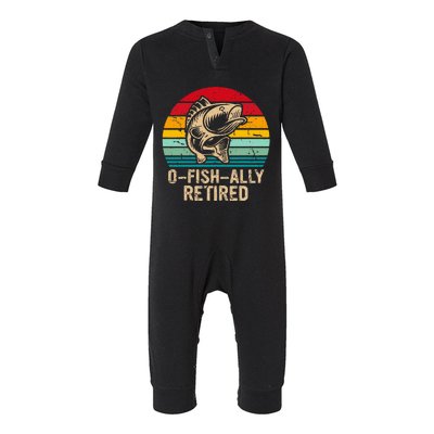 Ofishally Retired Retiret Fishing Vintage Infant Fleece One Piece