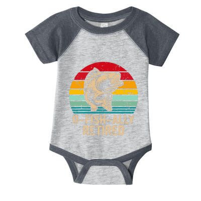 Ofishally Retired Retiret Fishing Vintage Infant Baby Jersey Bodysuit