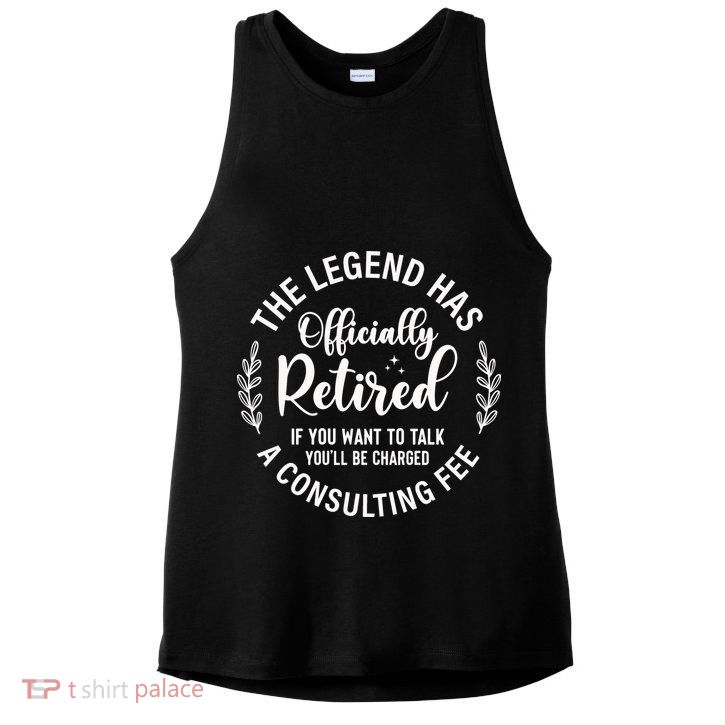 Officially Retired , Retirement Gift Ladies PosiCharge Tri-Blend Wicking Tank