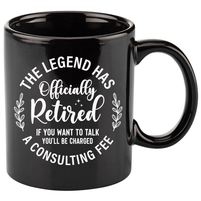 Officially Retired , Retirement Gift 11oz C Handle Ceramic Mug