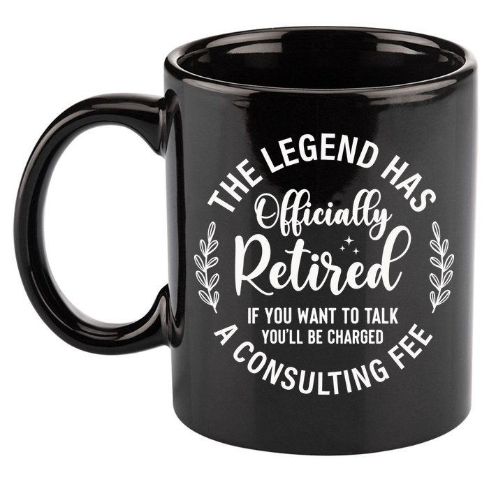 Officially Retired , Retirement Gift 11oz C Handle Ceramic Mug