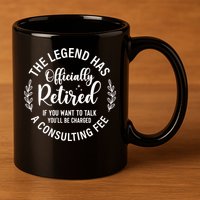 Officially Retired , Retirement Gift 11oz C Handle Ceramic Mug