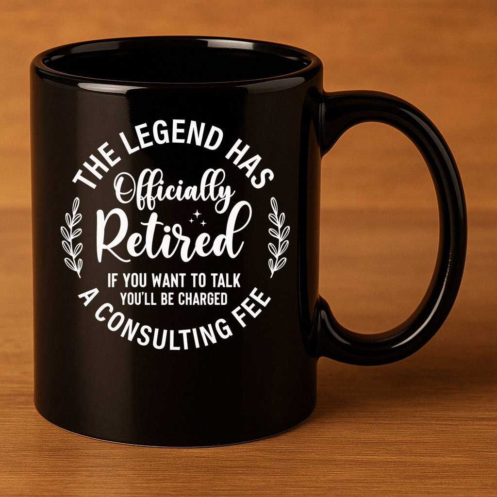 Officially Retired , Retirement Gift 11oz C Handle Ceramic Mug