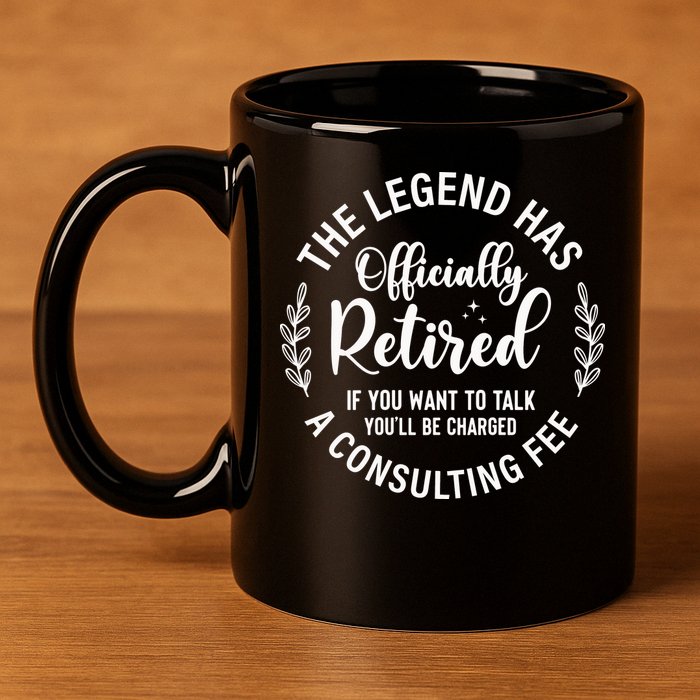 Officially Retired , Retirement Gift 11oz C Handle Ceramic Mug