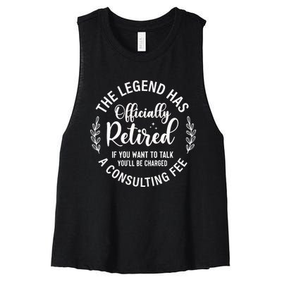 Officially Retired , Retirement Gift Women's Racerback Cropped Tank