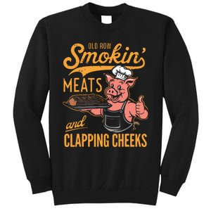 Old Row Smokin Meats And Clapping Cheeks Funny Bbq Sweatshirt