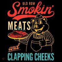 Old Row Smokin Meats And Clapping Cheeks Funny Hooded Wearable Blanket