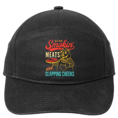 Old Row Smokin Meats And Clapping Cheeks Funny 7-Panel Snapback Hat