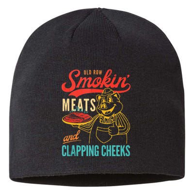 Old Row Smokin Meats And Clapping Cheeks Funny Sustainable Beanie