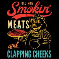 Old Row Smokin Meats And Clapping Cheeks Funny Pom Pom 12in Knit Beanie