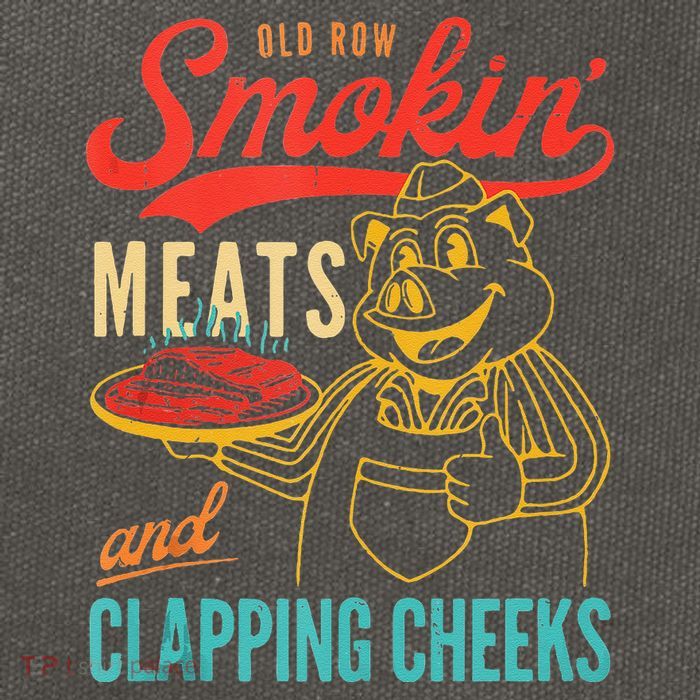 Old Row Smokin Meats And Clapping Cheeks Funny Cotton Canvas Backpack