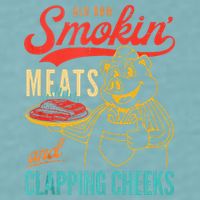 Old Row Smokin Meats And Clapping Cheeks Funny Sueded Cloud Jersey T-Shirt