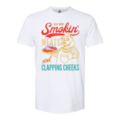 Old Row Smokin Meats And Clapping Cheeks Funny Softstyle CVC T-Shirt