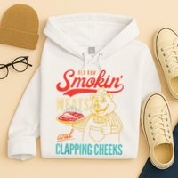 Old Row Smokin Meats And Clapping Cheeks Funny Hoodie