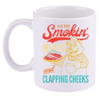 Old Row Smokin Meats And Clapping Cheeks Funny 11oz C Handle Ceramic Mug