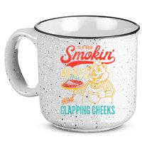 Old Row Smokin Meats And Clapping Cheeks Funny 15oz Campfire Ceramic Mug