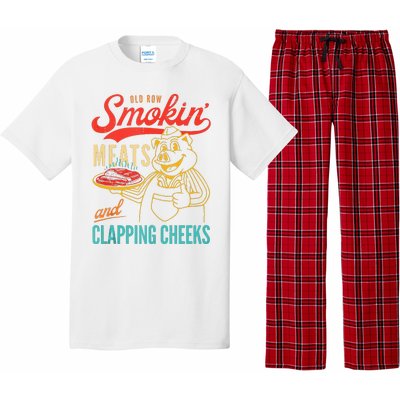 Old Row Smokin Meats And Clapping Cheeks Funny Pajama Set