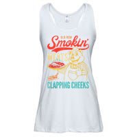 Old Row Smokin Meats And Clapping Cheeks Funny Ladies Essential Flowy Tank