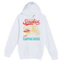 Old Row Smokin Meats And Clapping Cheeks Funny Premium Pullover Hoodie