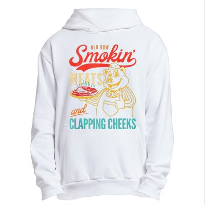 Old Row Smokin Meats And Clapping Cheeks Funny Urban Pullover Hoodie