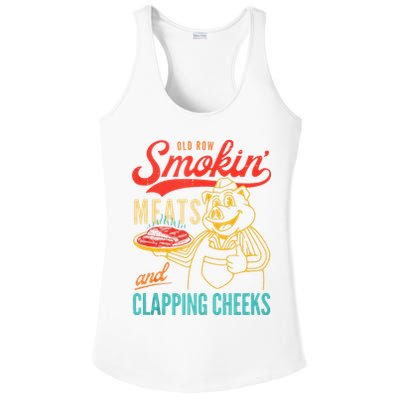 Old Row Smokin Meats And Clapping Cheeks Funny Ladies PosiCharge Competitor Racerback Tank