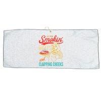 Old Row Smokin Meats And Clapping Cheeks Funny Large Microfiber Waffle Golf Towel
