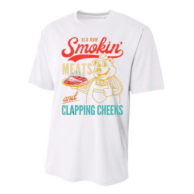 Old Row Smokin Meats And Clapping Cheeks Funny Performance Sprint T-Shirt