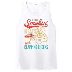 Old Row Smokin Meats And Clapping Cheeks Funny PosiCharge Competitor Tank